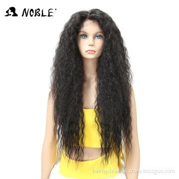 Magic cheap Synthetic Lace Front Hair high quality ombre blonde Wig 30 inch Long Kinky Curly Synthetic Wigs For Black women